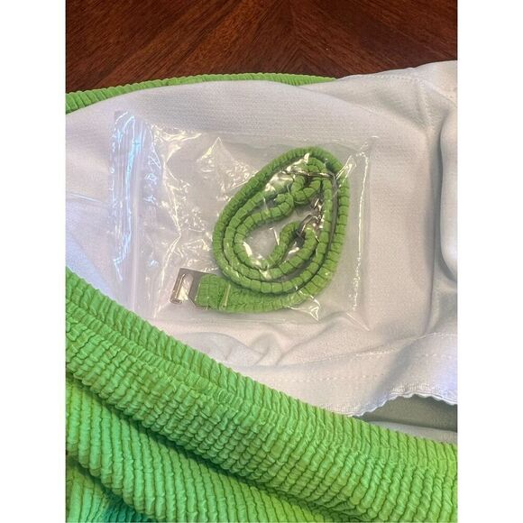 Michael Kors size 10 lime green one shoulder side cutout one piece swim suit - Picture 6 of 6